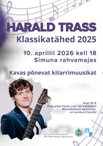 Klassikatäht 2025  kitarrist Harald Trass Simuna rahvamajas