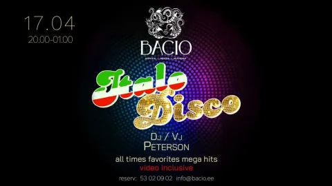 Õhtu täis kõigi aegade armsamaid Disco hitte ja hõrke maitseid!