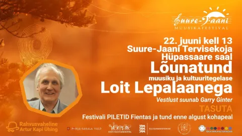 Lõunatund, muusik ja kultuuritegelane Loit Lepalaan. 29. Suure-Jaani Muusikafestival