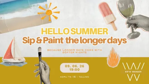 ☀️ Hello Summer — A Sip & Paint Experience 🌊