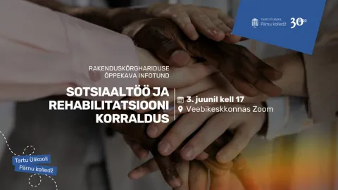 Õppekava infotund: sotsiaaltöö ja rehabilitatsiooni korraldus