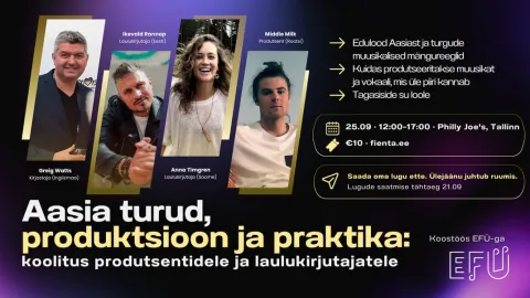 Aasia turud, produktsioon ja praktika: koolitus produtsentidele ja laulukirjutajatele