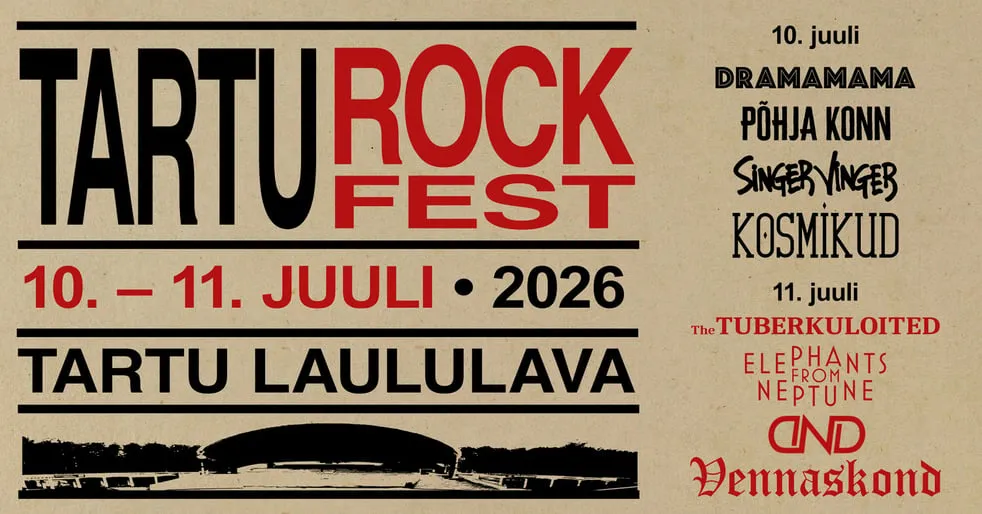 Tartu Rock Fest 2026. Päevapilet 10.07