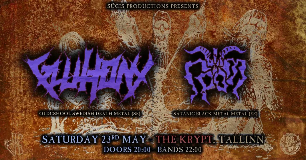23.05 • GLUTTONY (SE, death) + GROM (EE, black metal) @ The Krypt, Tallinn 🦇