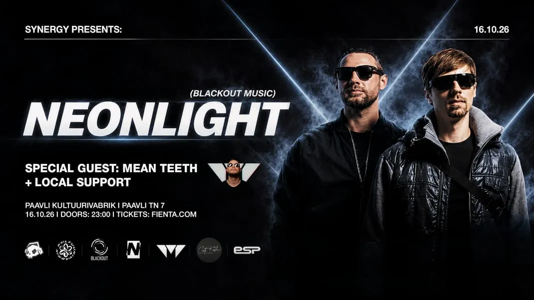 SYNERGY PRESENTS • NEONLIGHT • special guest: MEAN TEETH • 16.10 • Paavli Kultuurivabrik
